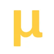 A simple yellow lowercase Greek letter mu (μ) centered on a white background; no other text visible.